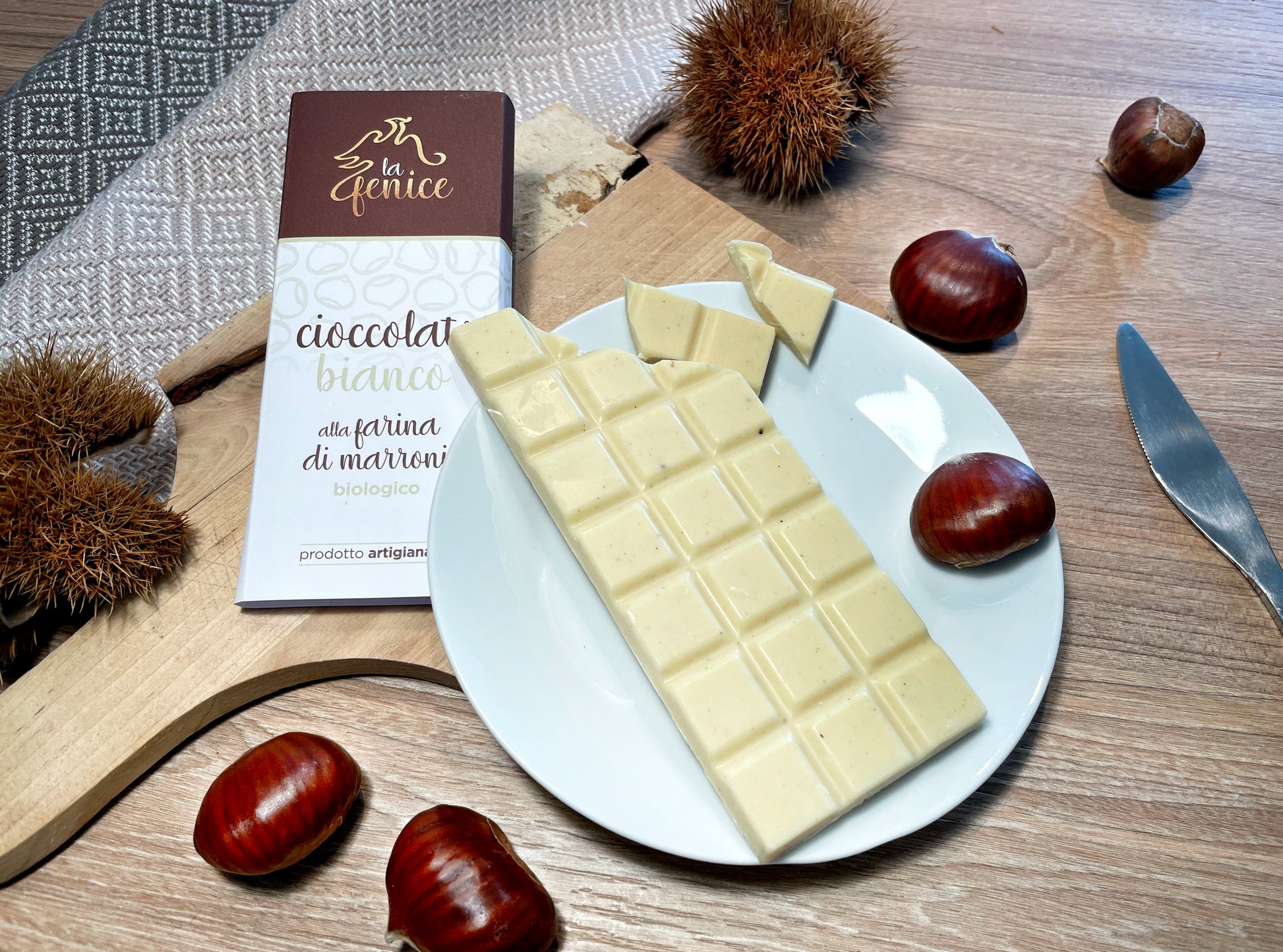 Cioccolato bianco alla farina di castagne biologico